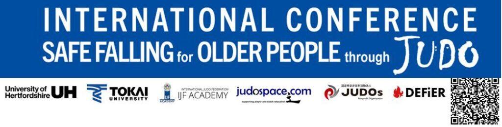 Banner för den Internationella konferensen ”Safe falling for older people through Judo”.